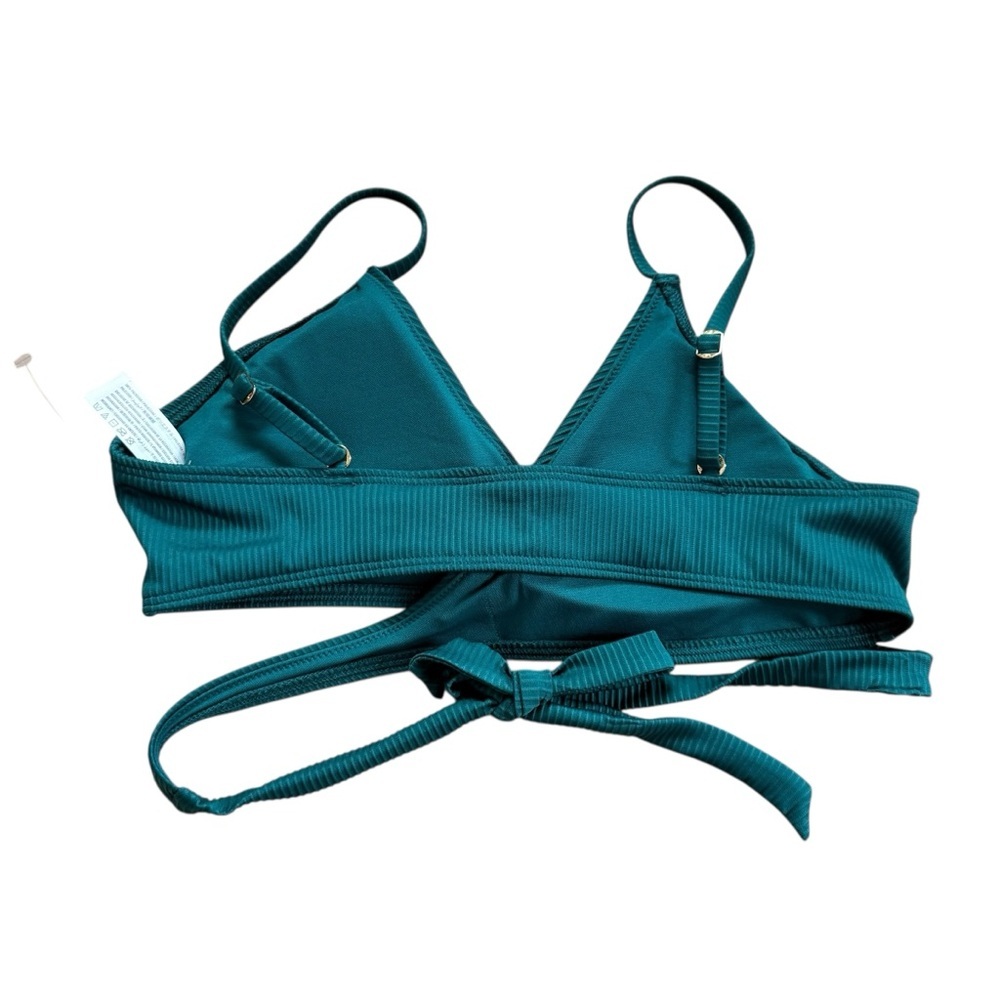 NWT Hollister Co. Teal Wrap Bikini Top - Picture 2 of 4